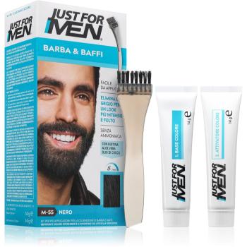 Just for Men Men Moustache & Beard farba na bradu na zakrytie šedín odtieň M-55 Black 1 ks