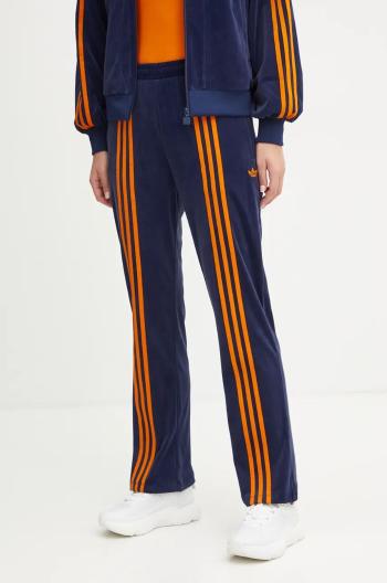 Velúrové tepláky adidas Originals 70s Velour Track Pant tmavomodrá farba, s nášivkou, JN8290