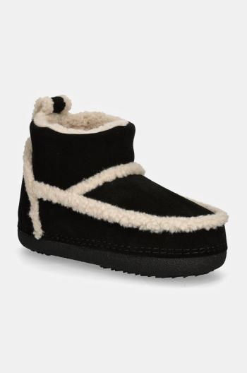 Semišové snehule Inuikii Classic Shearling Low čierna farba, 75101-009