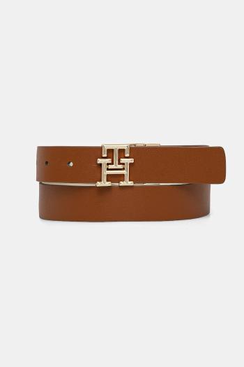 Obojstranný kožený opasok Tommy Hilfiger dámsky, hnedá farba, AW0AW17247