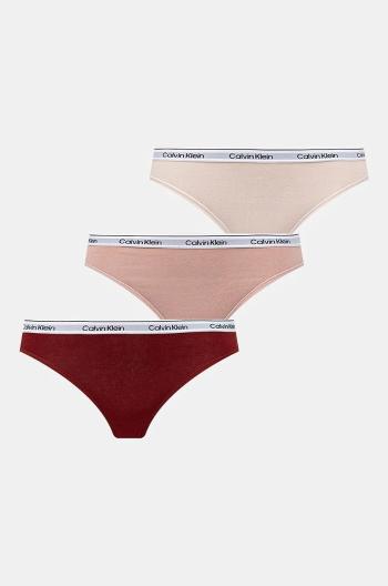 Nohavičky Calvin Klein Underwear 3-pak ružová farba, 000QD5207E