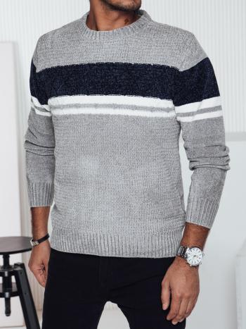 Šedý pánsky pruhovaný sveter Dstreet WX2245