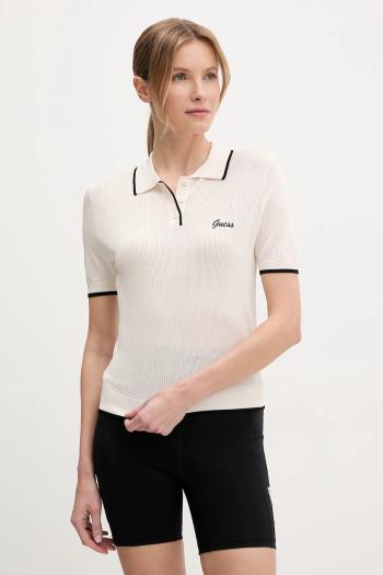 Polo tričko Guess dámske, béžová farba, V5GP00 Z3D60
