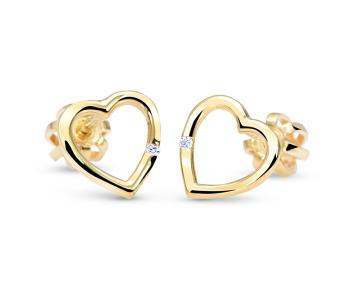 Cutie Jewellery Zlaté srdiečkové náušničky so zirkónom C2761-30-X-1 biela