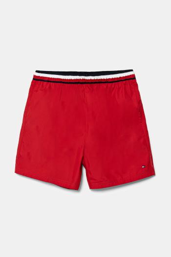 Detské plavkové šortky Tommy Hilfiger červená farba, UB0UB00577