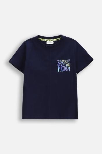 Detské bavlnené tričko Coccodrillo tmavomodrá farba, s potlačou, COSMIC RAVE BOY KIDS