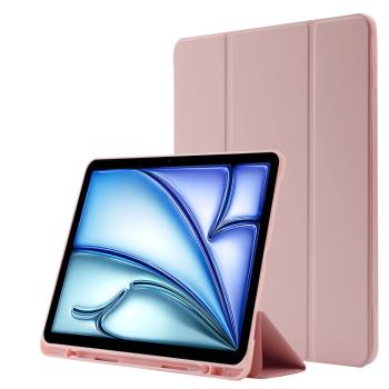 LEATHER Zaklápací kryt pre Apple iPad Air 11 2024  svetloružový