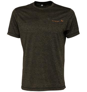 Savage gear tričko fighter stretch t shirt burnt olive melange - l