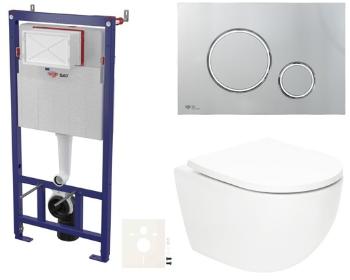 Závesný wc set SAT Fusion do ľahkých stien / predstenové vírové splachovanie SIKOSSTORFU71