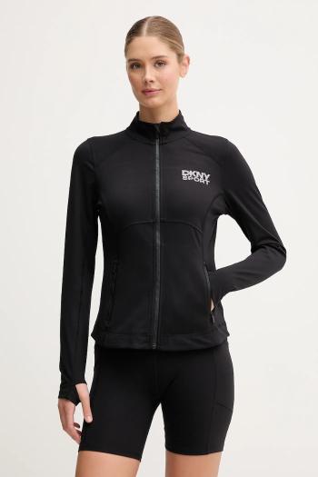 Mikina Dkny čierna farba, s nášivkou, DP5J9616