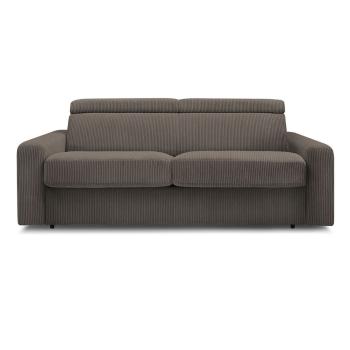 Szürkésbarna kordbársony kinyitható kanapé 215 cm Monaco – Bobochic Paris