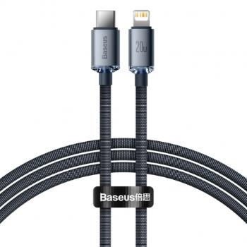 Baseus Crystal Shine kábel USB-C / Lightning 20W 1.2m, čierny (CAJY000201)