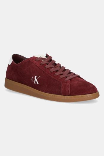 Semišové tenisky Calvin Klein Jeans LOW PROFILE CUPSOLE SU bordová farba, YM0YM01321