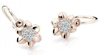 Cutie Jewellery Roztomilé detské náušnice z ružového zlata C2202-10-X-4 biela