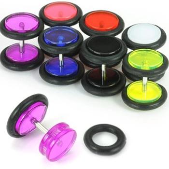 Fake UV plug do ucha - Farba piercing: Čierna