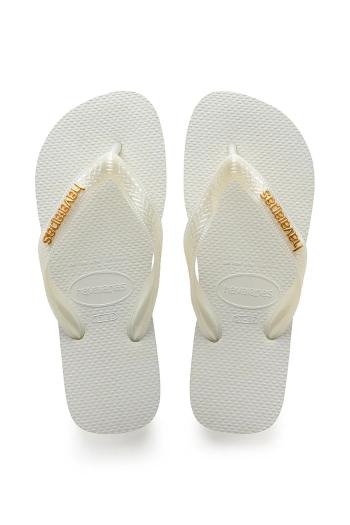 Šľapky Havaianas LOGO biela farba, 4127244.0001
