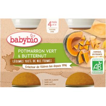 Babybio BIO zelená a maslová tekvica detský príkrm 2x130 g