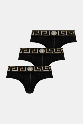 Slipy Versace 3-pak pánske, čierna farba, AU10327 1A10011