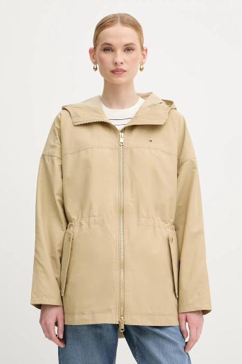 Bunda parka Tommy Hilfiger béžová farba, prechodná, oversize, WW0WW45621