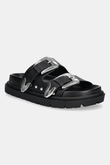 Kožené šľapky Steve Madden Outcast dámske, čierna farba, SM11003703