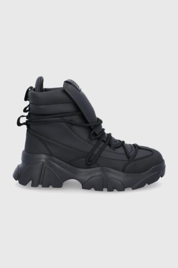 Topánky EA7 Emporio Armani dámske, čierna farba, na platforme