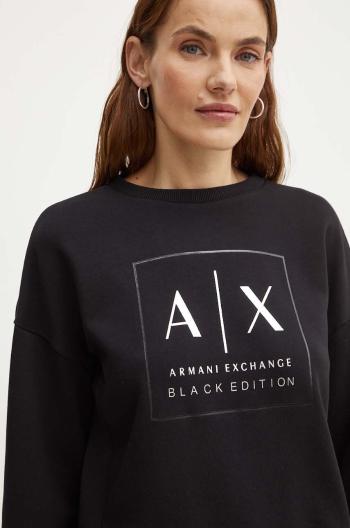 Mikina Armani Exchange dámska, čierna farba, s potlačou, XW000006 AF10172