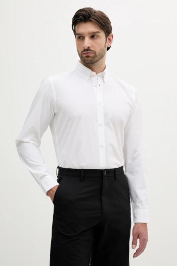 Košeľa BOSS biela farba, regular, s golierom button-down, 50539917