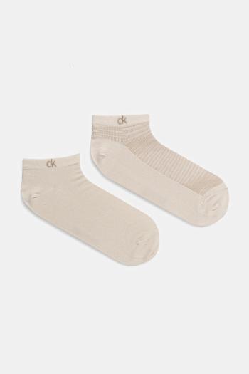 Ponožky Calvin Klein 2-pak pánske, béžová farba, 701232663
