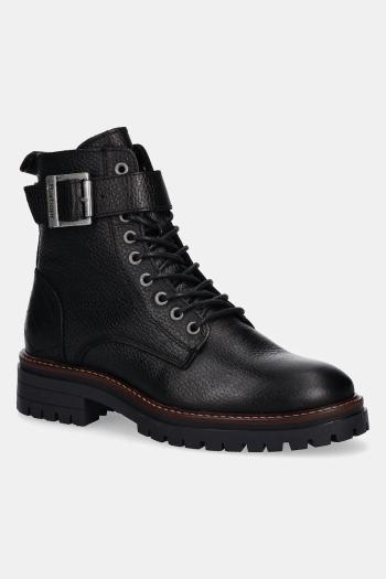 Kožené členkové topánky Barbour Heidi čierna farba, na plochom podpätku, LFO0637BK51