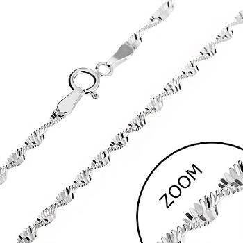 Strieborná retiazka 925 - obdĺžniky v špirále, 2 mm
