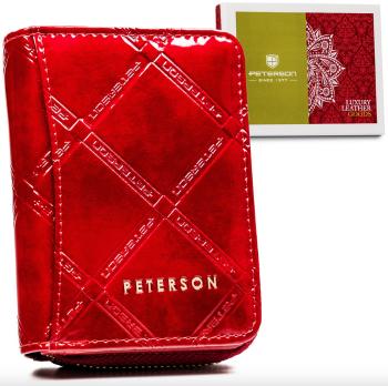 Malá, kožená dámska peňaženka so zipsom a patentkou - Peterson
