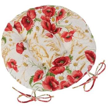 Bellatex IVO okrúhly prešívaný – priemer 40 cm – vlčí mak (4683)