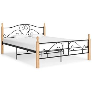 Shumee Bed Frame Black Metal 160 × 200 cm, 324943