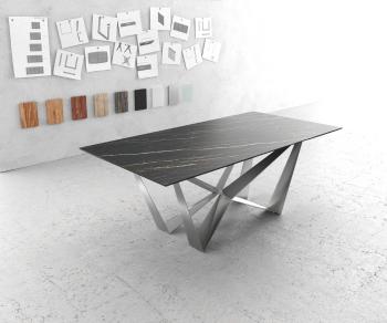 Hrana jídelního stolu 200x100cm Laminam® Keramická hnědá středová noha