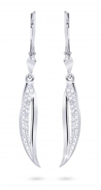 Cutie Jewellery Štýlové náušnice z bieleho zlata s trblietavými zirkónmi Z8046-55-10-X-2