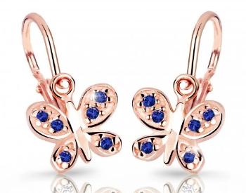 Cutie Jewellery Detské náušnice z ružového zlata C2748-10-X-4 modrá