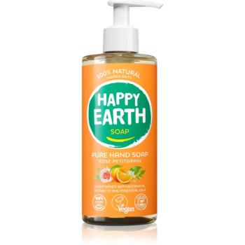 Happy Earth 100% Natural Pure Hand Soap Rose Petitgrain tekuté mydlo na ruky 300 ml