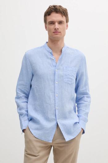 Ľanová košeľa United Colors of Benetton regular, so stojačikom, 5BKU5QL08