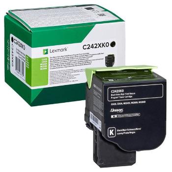 Lexmark originál toner C242XK0, black, 6000str., extra high capacity, return, Lexmark C2425dw,C2535dw,MC2425adw,MC2535adwe,MC2640a, čierna