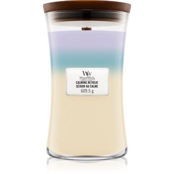 Woodwick Trilogy Calming Retreat vonná sviečka s dreveným knotom 609.5 g