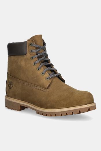 Timberland nubuk bakancs Premium 6 Inch Lace Up Waterproof zöld, TB0A2P6WA5D1