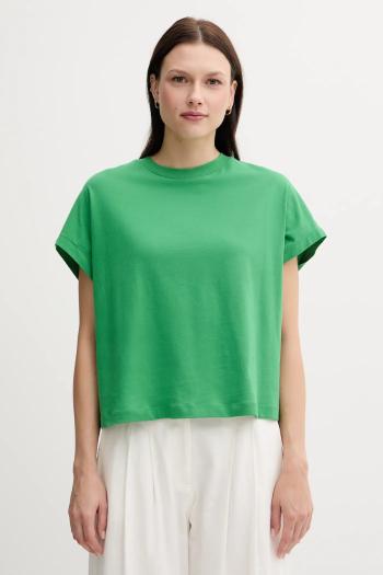 Bavlnené tričko United Colors of Benetton dámske, zelená farba, 3096D1071