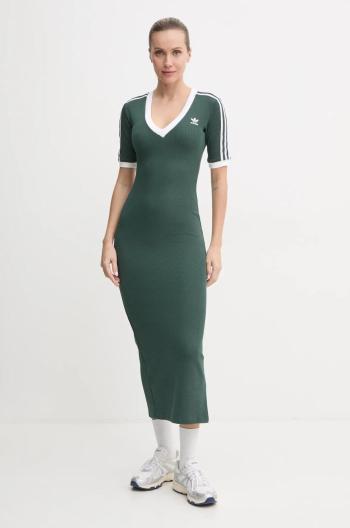 Šaty adidas Originals zelená farba, maxi, priliehavá, IY7216