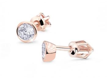 Cutie Jewellery Náušnice z ružového zlata so zirkónmi Z8053-30-10-X-4