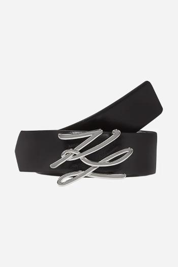 Kožený opasok Karl Lagerfeld dámsky, čierna farba, A2W33057
