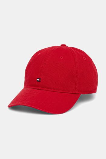 Bavlnená šiltovka Tommy Hilfiger červená farba, AM0AM13426
