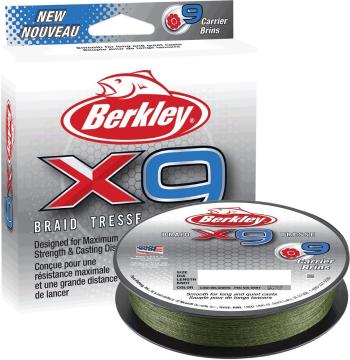 Berkley splietaná šnúra x9 low vis green-priemer 0,25 mm / nosnosť 27 kg