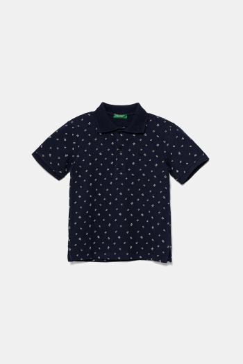 Detská bavlnená polokošeľa United Colors of Benetton tmavomodrá farba, vzorovaný, 3H35G300X