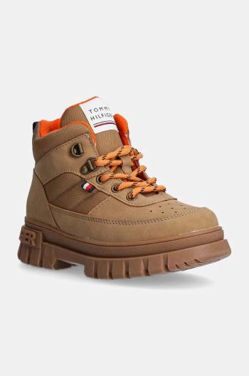Detské zimné topánky Tommy Hilfiger hnedá farba, T3X5-33707