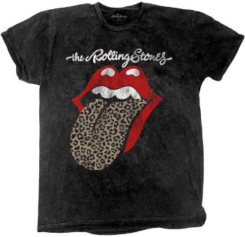 The Rolling Stones Tričko Leopard Tongue Unisex Black M